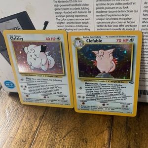 Clefairy Holo Base Set and Clefable Holo Jungle Set Pokémon Cards